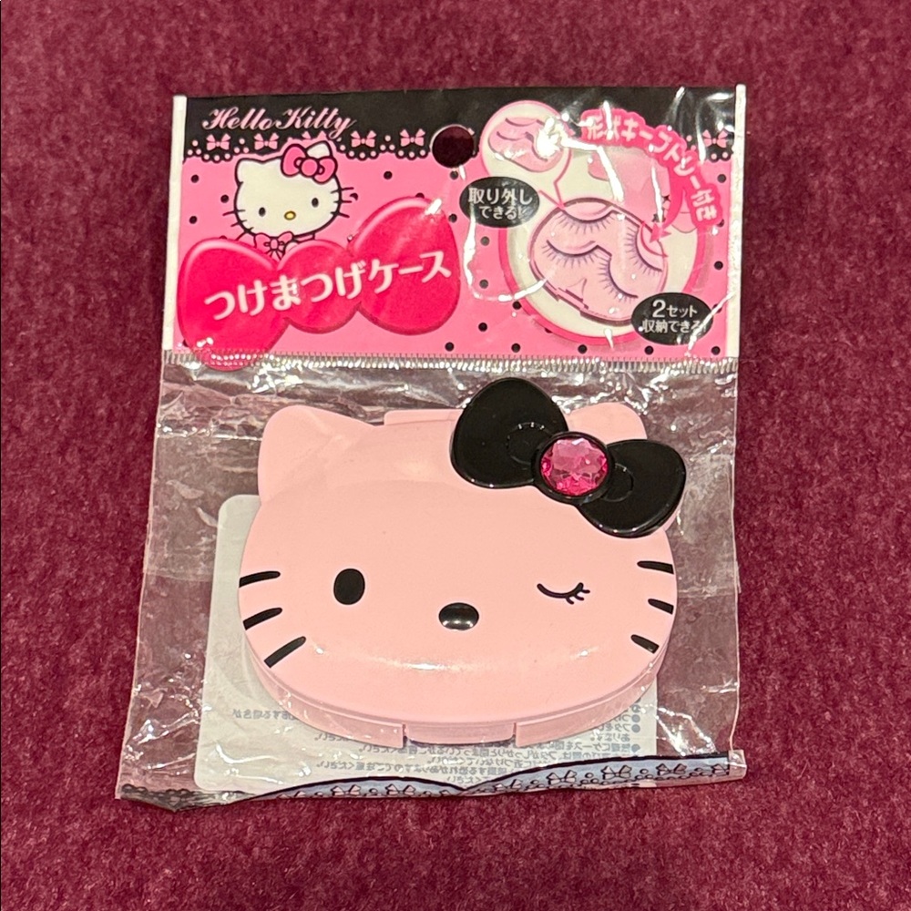 Hello Kitty Pink Eyelash Holder with Black Bow